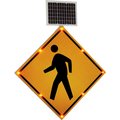 Global Industrial Solar Powered Flashing LED Pedestrian Crossing Sign, Diamond 708313
